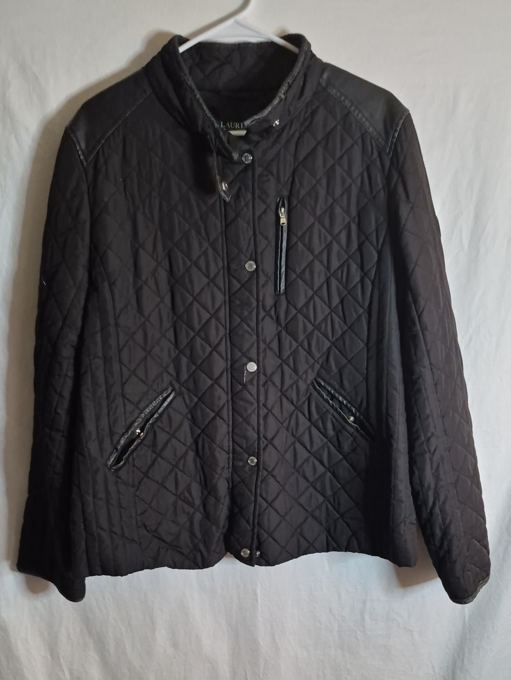 Lauren Ralph Lauren Black Quilted Diamond-Stitch Puffer Coat